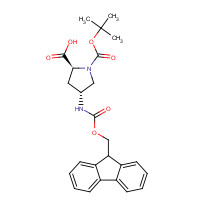 176486-63-8 (2S,4R)-4-((((9H-Fluoren-9-yl)methoxy)carbonyl)amino)-1-(tert-butoxycarbonyl)pyrrolidine-2-carboxylic acid chemical structure