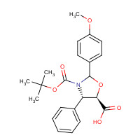 196404-55-4 (4S,5R)-3-(tert-Butoxycarbonyl)-2-(4-methoxyphenyl)-4-phenyloxazolidine-5-carboxylic acid chemical structure