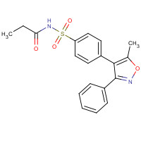 198470-84-7 N-[4-(5-methyl-3-phenyl-oxazol-4-yl)phenyl]sulfonylpropanamide chemical structure