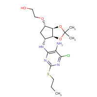 376608-74-1 2-[((3aR,4S,6R,6aS)-6-{[5-amino-6-chloro-2-(propylsulfanyl)-4-pyrimidinyl]amino}-2,2-dimethyltetrahydro-3aH-cyclopenta[d][1,3]dioxol-4-yl)oxy]-1-ethanol chemical structure
