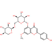 50675-78-0 2-(4-Hydroxyphenyl)-7-methoxy-5-[(6-O-alpha-D-xylopyranosyl-beta-D-glucopyranosyl)oxy]-4H-1-benzopyran-4-one chemical structure