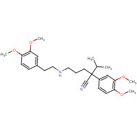 67018-85-3 2-(3,4-dimethoxyphenyl)-5-[2-(3,4-dimethoxyphenyl)ethylamino]-2-propan-2-ylpentanenitrile chemical structure
