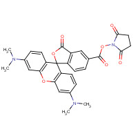 150408-83-6 (2,5-dioxopyrrolidin-1-yl) 3',6'-bis(dimethylamino)-3-oxospiro[2-benzofuran-1,9'-xanthene]-5-carboxylate chemical structure