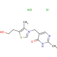 614-05-1 5-[[5-(2-hydroxyethyl)-4-methyl-1,3-thiazol-3-ium-3-yl]methyl]-2-methyl-1H-pyrimidin-6-one;chloride;hydrochloride chemical structure