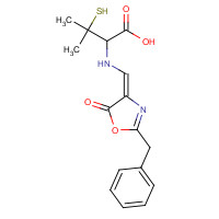 3264-88-8 2-[[(E)-(2-benzyl-5-oxo-1,3-oxazol-4-ylidene)methyl]amino]-3-methyl-3-sulfanylbutanoic acid chemical structure