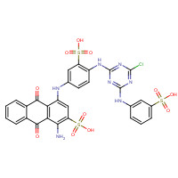 12236-82-7 1-amino-4-[4-[[4-chloro-6-(3-sulfoanilino)-1,3,5-triazin-2-yl]amino]-3-sulfoanilino]-9,10-dioxoanthracene-2-sulfonic acid chemical structure