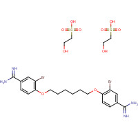 93856-83-8 3-bromo-4-[6-(2-bromo-4-carbamimidoylphenoxy)hexoxy]benzenecarboximidamide;2-hydroxyethanesulfonic acid chemical structure