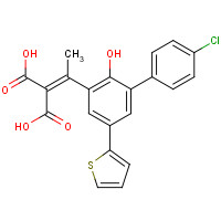 151597-83-0 2-[1-[3-(4-chlorophenyl)-2-hydroxy-5-thiophen-2-ylphenyl]ethylidene]propanedioic acid chemical structure