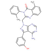 900185-02-6 2-[[4-amino-3-(3-hydroxyphenyl)pyrazolo[3,4-d]pyrimidin-1-yl]methyl]-5-methyl-3-(2-methylphenyl)quinazolin-4-one chemical structure
