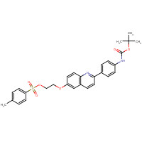 1451074-27-3 2-((2-(4-((tert-butoxycarbonyl)amino)phenyl)quinolin-6-yl)oxy)ethyl 4-methylbenzenesulfonate chemical structure