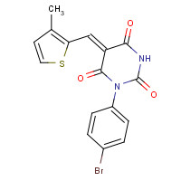 1338231-09-6 (5Z)-1-(4-bromophenyl)-5-[(3-methylthiophen-2-yl)methylidene]-1,3-diazinane-2,4,6-trione chemical structure