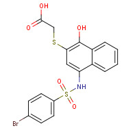 518303-20-3 2-[4-[(4-bromophenyl)sulfonylamino]-1-hydroxynaphthalen-2-yl]sulfanylacetic acid chemical structure