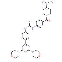 1197160-78-3 1-[4-[4-(dimethylamino)piperidine-1-carbonyl]phenyl]-3-[4-(4,6-dimorpholin-4-yl-1,3,5-triazin-2-yl)phenyl]urea chemical structure