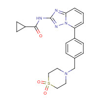 1206101-20-3 N-[5-[4-[(1,1-dioxo-1,4-thiazinan-4-yl)methyl]phenyl]-[1,2,4]triazolo[1,5-a]pyridin-2-yl]cyclopropanecarboxamide chemical structure