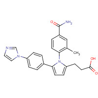 1208315-24-5 3-[1-(4-carbamoyl-2-methylphenyl)-5-(4-imidazol-1-ylphenyl)pyrrol-2-yl]propanoic acid chemical structure