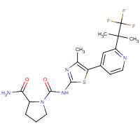 1217486-61-7 (2S)-1-N-[4-methyl-5-[2-(1,1,1-trifluoro-2-methylpropan-2-yl)pyridin-4-yl]-1,3-thiazol-2-yl]pyrrolidine-1,2-dicarboxamide chemical structure
