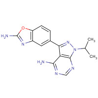1224844-38-5 5-(4-amino-1-propan-2-ylpyrazolo[3,4-d]pyrimidin-3-yl)-1,3-benzoxazol-2-amine chemical structure