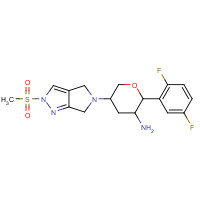 1226781-44-7 (2R,3S,5R)-2-(2,5-difluorophenyl)-5-(2-methylsulfonyl-4,6-dihydropyrrolo[3,4-c]pyrazol-5-yl)oxan-3-amine chemical structure