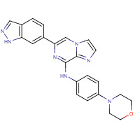 1229208-44-9 6-(1H-indazol-6-yl)-N-(4-morpholin-4-ylphenyl)imidazo[1,2-a]pyrazin-8-amine chemical structure