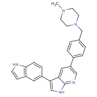 1229582-33-5 3-(1H-indol-5-yl)-5-[4-[(4-methylpiperazin-1-yl)methyl]phenyl]-1H-pyrrolo[2,3-b]pyridine chemical structure