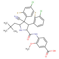 1229705-06-9 4-[[(2R,3S,4R,5S)-3-(3-chloro-2-fluorophenyl)-4-(4-chloro-2-fluorophenyl)-4-cyano-5-(2,2-dimethylpropyl)pyrrolidine-2-carbonyl]amino]-3-methoxybenzoic acid chemical structure