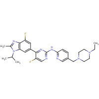 1231929-97-7 N-[5-[(4-ethylpiperazin-1-yl)methyl]pyridin-2-yl]-5-fluoro-4-(7-fluoro-2-methyl-3-propan-2-ylbenzimidazol-5-yl)pyrimidin-2-amine chemical structure