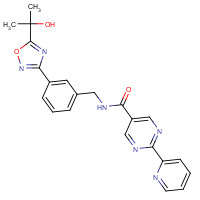 1234708-04-3 N-[[3-[5-(2-hydroxypropan-2-yl)-1,2,4-oxadiazol-3-yl]phenyl]methyl]-2-pyridin-2-ylpyrimidine-5-carboxamide chemical structure