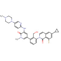 1242156-23-5 6-cyclopropyl-8-fluoro-2-[2-(hydroxymethyl)-3-[1-methyl-5-[[5-(4-methylpiperazin-1-yl)pyridin-2-yl]amino]-6-oxopyridin-3-yl]phenyl]isoquinolin-1-one chemical structure