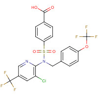 1254205-52-1 4-[[3-chloro-5-(trifluoromethyl)pyridin-2-yl]-[[4-(trifluoromethoxy)phenyl]methyl]sulfamoyl]benzoic acid chemical structure