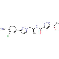 1297538-32-9 N-[(2S)-1-[3-(3-chloro-4-cyanophenyl)pyrazol-1-yl]propan-2-yl]-5-(1-hydroxyethyl)-1H-pyrazole-3-carboxamide chemical structure