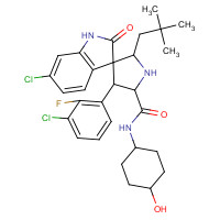 1303607-60-4 (2&apos;R,3R,3&apos;S,5&apos;S)-6-chloro-3&apos;-(3-chloro-2-fluorophenyl)-5&apos;-(2,2-dimethylpropyl)-N-(4-hydroxycyclohexyl)-2-oxospiro[1H-indole-3,4&apos;-pyrrolidine]-2&apos;-carboxamide chemical structure