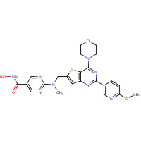 1339928-25-4 N-hydroxy-2-[[2-(6-methoxypyridin-3-yl)-4-morpholin-4-ylthieno[3,2-d]pyrimidin-6-yl]methyl-methylamino]pyrimidine-5-carboxamide chemical structure