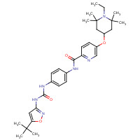 1351522-04-7 N-[4-[(5-tert-butyl-1,2-oxazol-3-yl)carbamoylamino]phenyl]-5-(1-ethyl-2,2,6,6-tetramethylpiperidin-4-yl)oxypyridine-2-carboxamide chemical structure