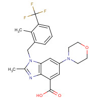 1372540-25-4 2-methyl-1-[[2-methyl-3-(trifluoromethyl)phenyl]methyl]-6-morpholin-4-ylbenzimidazole-4-carboxylic acid chemical structure