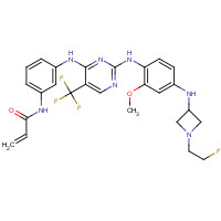 1375465-09-0 N-[3-[[2-[4-[[1-(2-fluoroethyl)azetidin-3-yl]amino]-2-methoxyanilino]-5-(trifluoromethyl)pyrimidin-4-yl]amino]phenyl]prop-2-enamide chemical structure