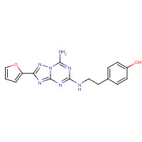 139180-30-6 4-[2-[[7-amino-2-(furan-2-yl)-[1,2,4]triazolo[1,5-a][1,3,5]triazin-5-yl]amino]ethyl]phenol chemical structure