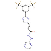1393477-72-9 (Z)-3-[3-[3,5-bis(trifluoromethyl)phenyl]-1,2,4-triazol-1-yl]-N&apos;-pyrazin-2-ylprop-2-enehydrazide chemical structure