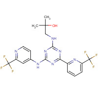 1446502-11-9 2-methyl-1-[[4-[6-(trifluoromethyl)pyridin-2-yl]-6-[[2-(trifluoromethyl)pyridin-4-yl]amino]-1,3,5-triazin-2-yl]amino]propan-2-ol chemical structure