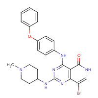 1457983-28-6 8-bromo-2-[(1-methylpiperidin-4-yl)amino]-4-(4-phenoxyanilino)-6H-pyrido[4,3-d]pyrimidin-5-one chemical structure