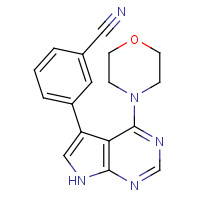 1527473-33-1 3-(4-morpholin-4-yl-7H-pyrrolo[2,3-d]pyrimidin-5-yl)benzonitrile chemical structure