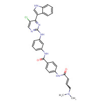 1604810-83-4 N-[3-[[5-chloro-4-(1H-indol-3-yl)pyrimidin-2-yl]amino]phenyl]-4-[[(E)-4-(dimethylamino)but-2-enoyl]amino]benzamide chemical structure