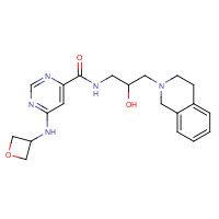 1616391-65-1 N-[(2S)-3-(3,4-dihydro-1H-isoquinolin-2-yl)-2-hydroxypropyl]-6-(oxetan-3-ylamino)pyrimidine-4-carboxamide chemical structure