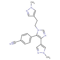 1665195-94-7 4-[5-(1-methylpyrazol-4-yl)-3-[2-(1-methylpyrazol-4-yl)ethyl]imidazol-4-yl]benzonitrile chemical structure
