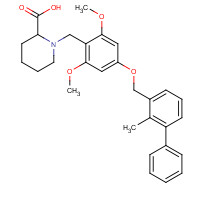 1675201-83-8 (2S)-1-[[2,6-dimethoxy-4-[(2-methyl-3-phenylphenyl)methoxy]phenyl]methyl]piperidine-2-carboxylic acid chemical structure