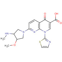 175414-77-4 7-[(3S,4S)-3-methoxy-4-(methylamino)pyrrolidin-1-yl]-4-oxo-1-(1,3-thiazol-2-yl)-1,8-naphthyridine-3-carboxylic acid chemical structure