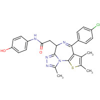 202590-98-5 (S)-2-(4-(4-chlorophenyl)-2,3,9-trimethyl-6H-thieno[3,2-f][1,2,4]triazolo[4,3-a][1,4]diazepin-6-yl)-N-(4-hydroxyphenyl)acetamide chemical structure