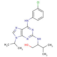 212844-53-6 (2R)-2-[[6-(3-chloroanilino)-9-propan-2-ylpurin-2-yl]amino]-3-methylbutan-1-ol chemical structure