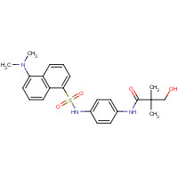 233254-24-5 N-[4-[[5-(dimethylamino)naphthalen-1-yl]sulfonylamino]phenyl]-3-hydroxy-2,2-dimethylpropanamide chemical structure