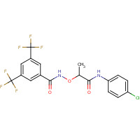 285986-88-1 N-[1-(4-chloroanilino)-1-oxopropan-2-yl]oxy-3,5-bis(trifluoromethyl)benzamide chemical structure