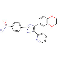 301836-43-1 4-[4-(2,3-dihydro-1,4-benzodioxin-6-yl)-5-pyridin-2-yl-1H-imidazol-2-yl]benzamide chemical structure